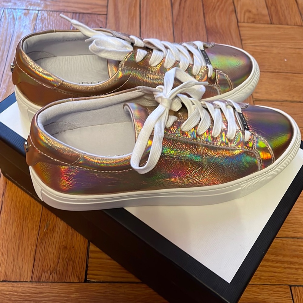 J/Slides NYC Rose Gold Metallic Sneakers